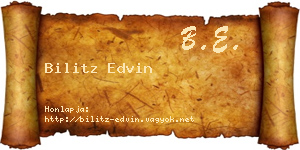 Bilitz Edvin névjegykártya